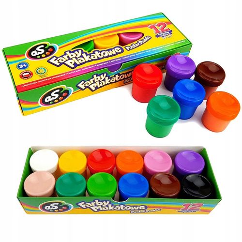 AS Farby plakatowe 12 kolorów - 20 ml na Arena.pl