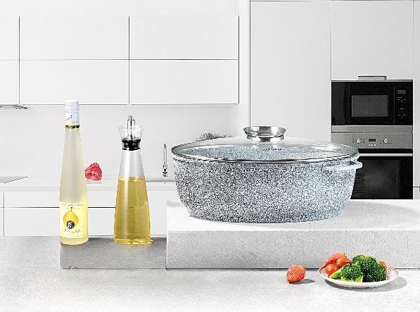 BRYTFANNA MARMUROWA 8L GĘSIARKA 38CM INDUKCJA zdjęcie 2