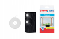 TESA MOSKITIERA NA OKNO SIATKA OKIENNA STANDARD RZEP 1,3M x 1,5M CZARNA X3