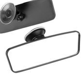 CARMOTION Lusterko wewnętrzne mocowane przyssawką 61x184 mm, czarne