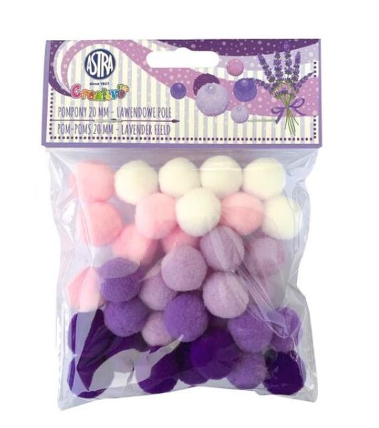 pompony 20mm lawendowe pole 6941 zdjęcie 1
