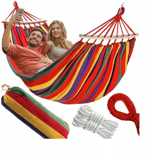 HAMAK XXL 2-OSOBOWY ZE STELAŻEM 260x160 150KG czerwony na Arena.pl