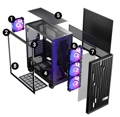Gamingowa obudowa MODECOM VOLCANO PERUN APEX ARGB MIDI Black czarny na Arena.pl
