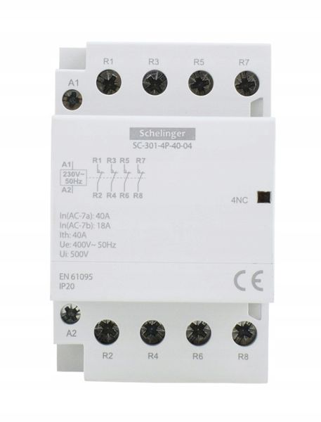 Stycznik modułowy SC301 4P 40A TYP 04 4R SCHELINGER zdjęcie 4