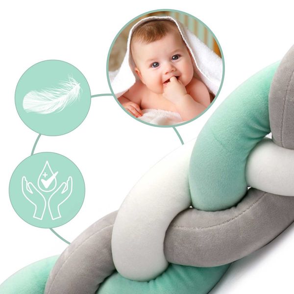 Otulacz do łóżeczka Ricokids 2m - miętowo-szary zdjęcie 3