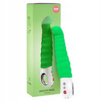 Wibrator silikonowy, żebrowany trzon. Stymulacja punktu G.