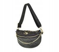 Laura Biaggi - torebka nerka saszetka listonoszka czarna mat pikowana JP71