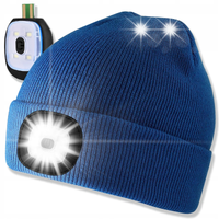 Czapka Zimowa z Latarką Lampką LED Ładowanie USB ocieplana Sportowa unisex