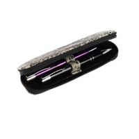 317 Piórnik owalny mały- print wężowy siwy KEMER