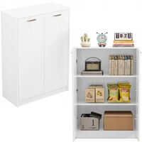 Regał biurowy loft 2-drzwiowy z półkami pojemny wolnostojący biały 108 cm