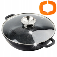 Patelnia Granitowa do Smażenia Duszenia Pieczenia z Pokrywką 32 cm 4,7L