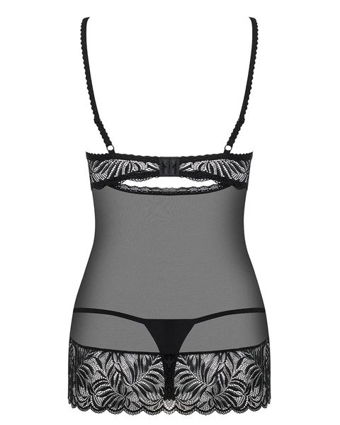 Contica babydoll i stringi czarne Obsessive S/M zdjęcie 4
