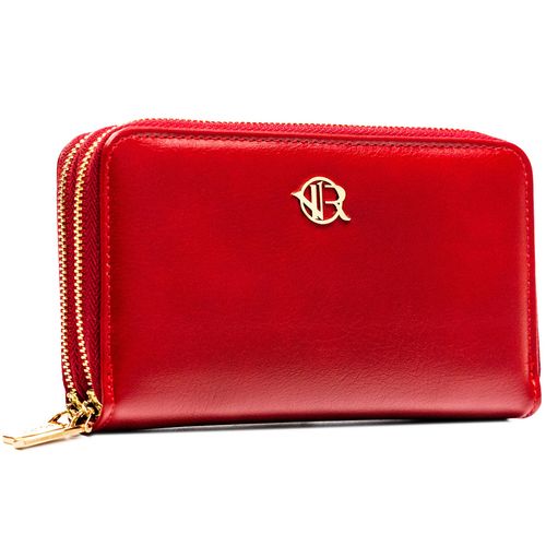 czerwony portfel-piórnik damski ze skóry ekologicznej zamykany na Arena.pl