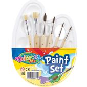 ZESTAW PALETKA PLASTIKOWA Z PĘDZELKAMI COLORINO