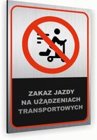 Tabliczka znak informacyjny 40x30 Srebrna ZAKAZ JAZDY Aluminiowa NADRUK UV