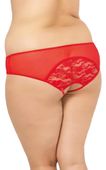 stringi siateczkowe z koronką softline czerwone xl