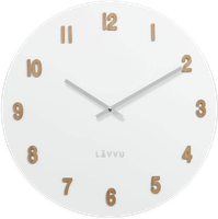 LAVVU Duży biały drewniany zegar WHITE