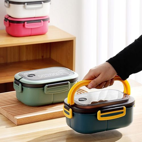 Przenośna ŚNIADANIÓWKA LUNCHBOX POJEMNIK BOX BENTO 1200 ml Z Nóż i widelec na Arena.pl