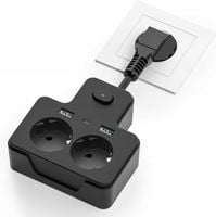 5w1 Listwa zasilająca z przełącznikiem, 2 USB-A, 1 USB-C, 2 gniazda AC