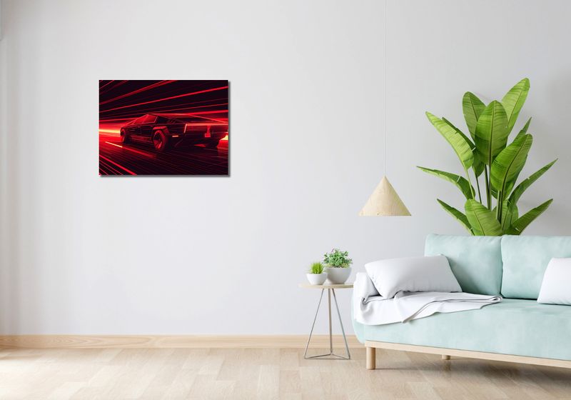 Obraz 70x50cm Prędkość w Czerwonym Neonie zdjęcie 2