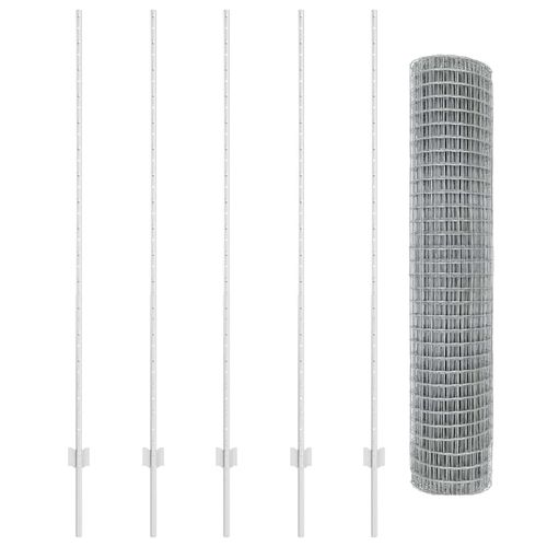 Ogrodzenie z słupkami Srebrny 1.6 x 10 m Stal na Arena.pl