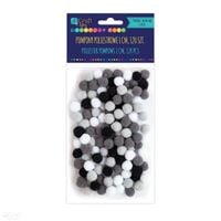 pompony poliestrowe 1cm mix biało-czarny120szt2936