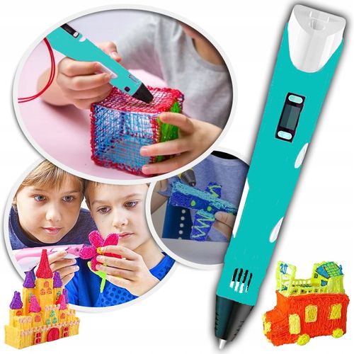 DŁUGOPIS 3D DLA DZIECI DRUKARKA 3D 150M WKŁADY SZABLONY PREZENT ZESTAW XXL na Arena.pl