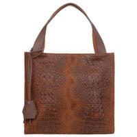 VERA PELLE torebka zamszowa shopper klasyczna kroko na ramię V510 brązowa