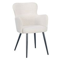 Krzesło Cherson białe tkanina teddy bear tapicerowane