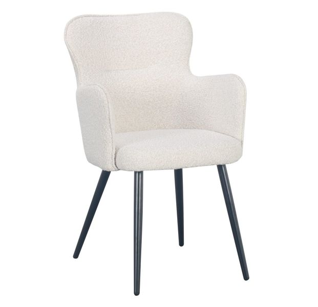 Krzesło Cherson białe tkanina teddy bear tapicerowane zdjęcie 1