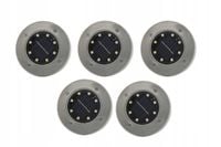 LAMPY SOLARNE WBIJANE 5 SZT ZIMNA BIEL 8 DIOD LED BRAK NÓŻEK