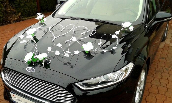 Dekoracja samochodu ozdoby na auto do ślubu płatki zdjęcie 7