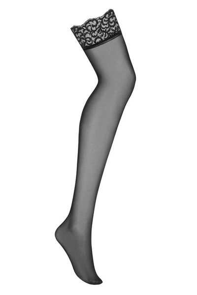 Czarne Pończochy z Pasem - Obsessive S314 S/M/L zdjęcie 3