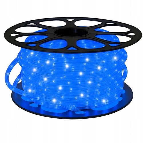 Wąż Świetlny LED Flash Niebieski + Biały Zimny 50m IP44 Okrągły Zewnętrzny na Arena.pl