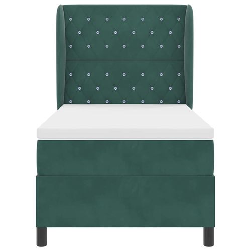 Łóżko sprężynowe z materacem Ciemnozielony 90 x 190 cm Aksamit na Arena.pl