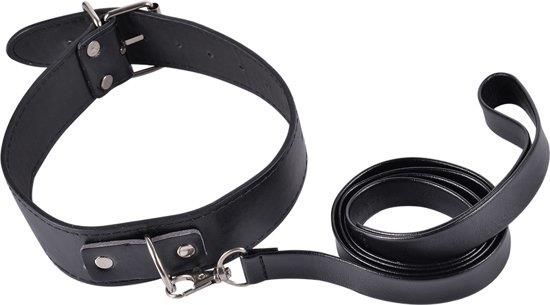 Kinky collar black  collar with leash  adjustable zdjęcie 1