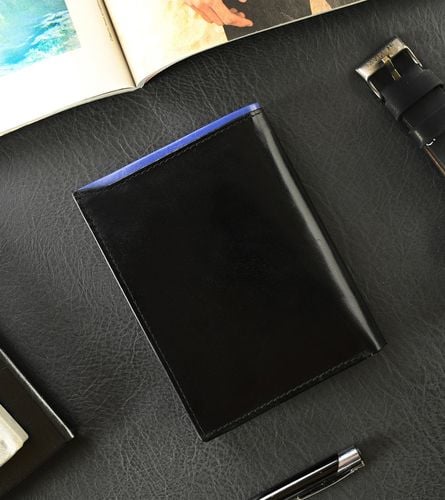 pojemny, pionowy portfel męski z połyskującej skóry naturalnej - ronaldo na Arena.pl