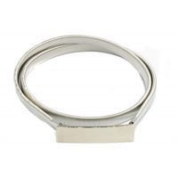 Pasek damski sprężynka srebrny prostokąt 6cm