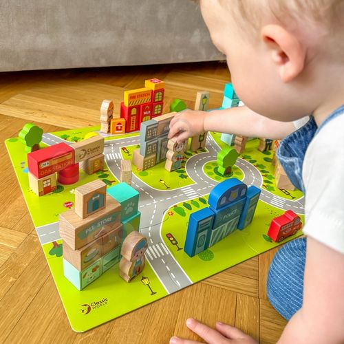 CLASSIC WORLD Drewniane Klocki Zbuduj Miasto 120 elementów na Arena.pl