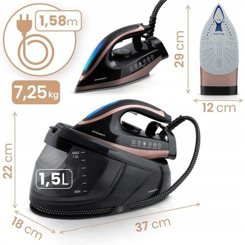 STACJA PAROWA GENERATOR PARY ŻELAZKO 3000W MOCNA CERAMICZNA POWŁOKA na Arena.pl