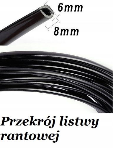 LISTWA CHROM RANTOWA RANTÓWKA 6x8mm POŁYSK 7,5M na Arena.pl