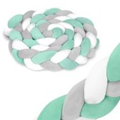 Otulacz do łóżeczka Ricokids 3m - miętowo-szary