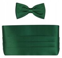 Ciemnozielony pas smokingowy z muchą szeroką P1