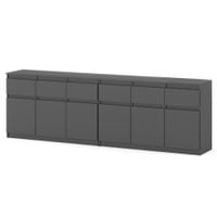 Komoda Pojemna Duża 6 Szuflad Nowoczesna Szafka 240cm Loft Salon Szary Mat