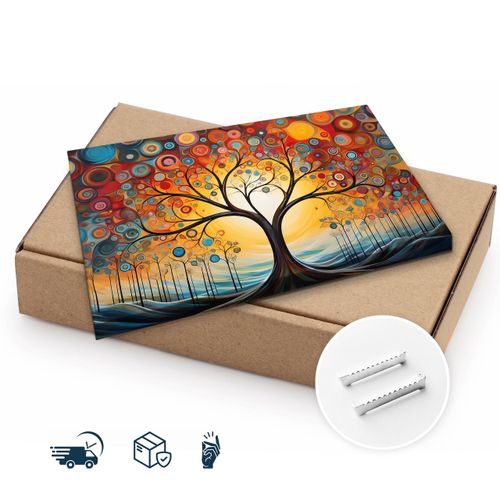 Obraz Canvas Do Salonu Abstrakcja Malowane Wzory Drzewo Boho 70cm x 50cm na Arena.pl