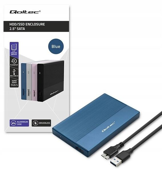 Obudowa dysku QOLTEC 52276 Niebieski zdjęcie 7