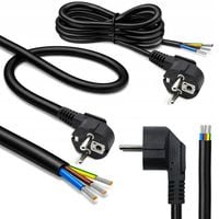 Kabel zasilający 230V SCHUKO 3x1.5 5m miedź wtyczka kątowa odizolowany