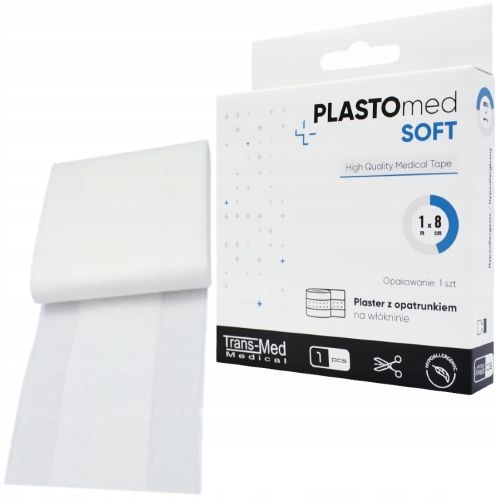 PLASTER WŁOKNINOWY PLASTOmed SOFT 8cm x 1m 100SZT zdjęcie 4