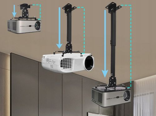 Wieszak Uchwyt do Projektora Rzutnika Czarny 4w1 Sufitowy Ścienny do 25 kg na Arena.pl