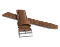 LAVVU Wyściełany brązowy szyty pasek CLASSIC z luksusowej skóry Top Grain - 24